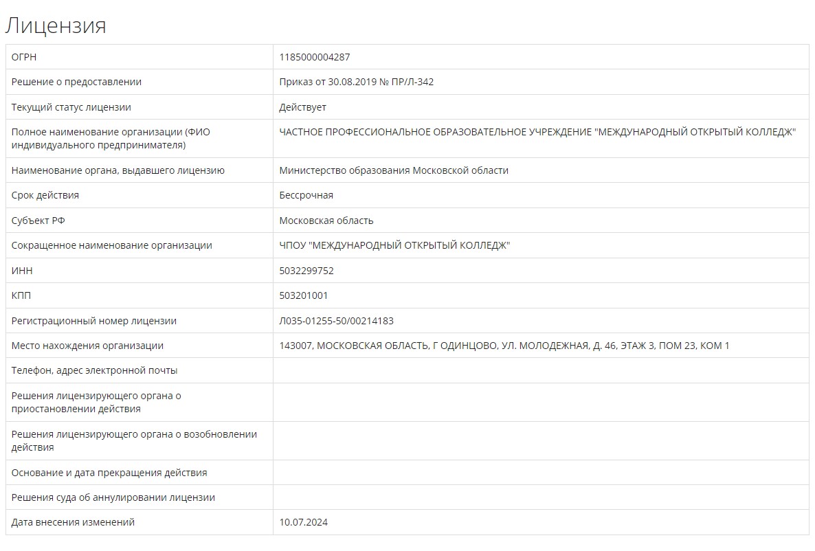 лицензии и аккредитации лицензии и аккредитации