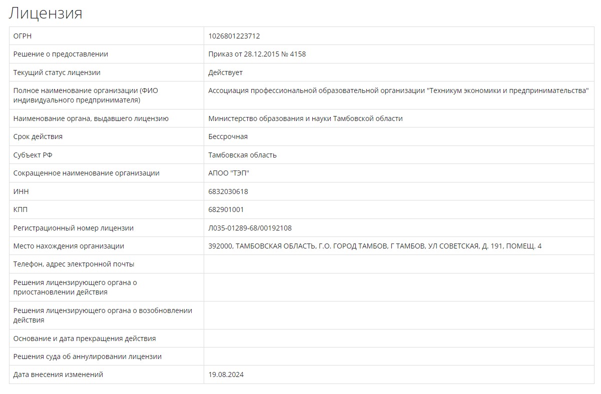 лицензии и аккредитации лицензии и аккредитации